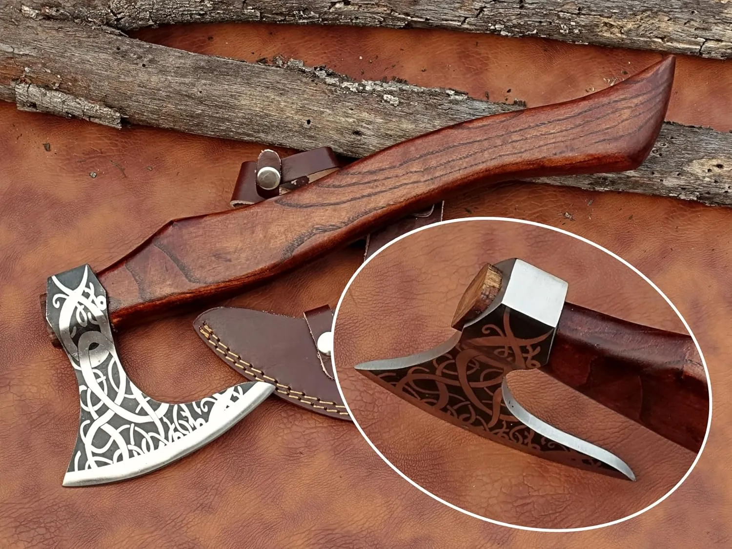 | Exquisite Handmade Viking Axe - Ideal for Collectors & Enthusiasts | Authentic, Artisan-Crafted | Medieval Styled Axe with Durable and Robust High Carbon Steel (GC-AX04)