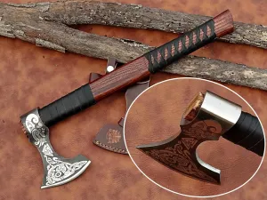 | Exquisite Handmade Viking Axe - Ideal for Collectors & Enthusiasts | Authentic, Artisan-Crafted | Medieval Styled Axe with Durable and Robust High Carbon Steel (GC-AX08)