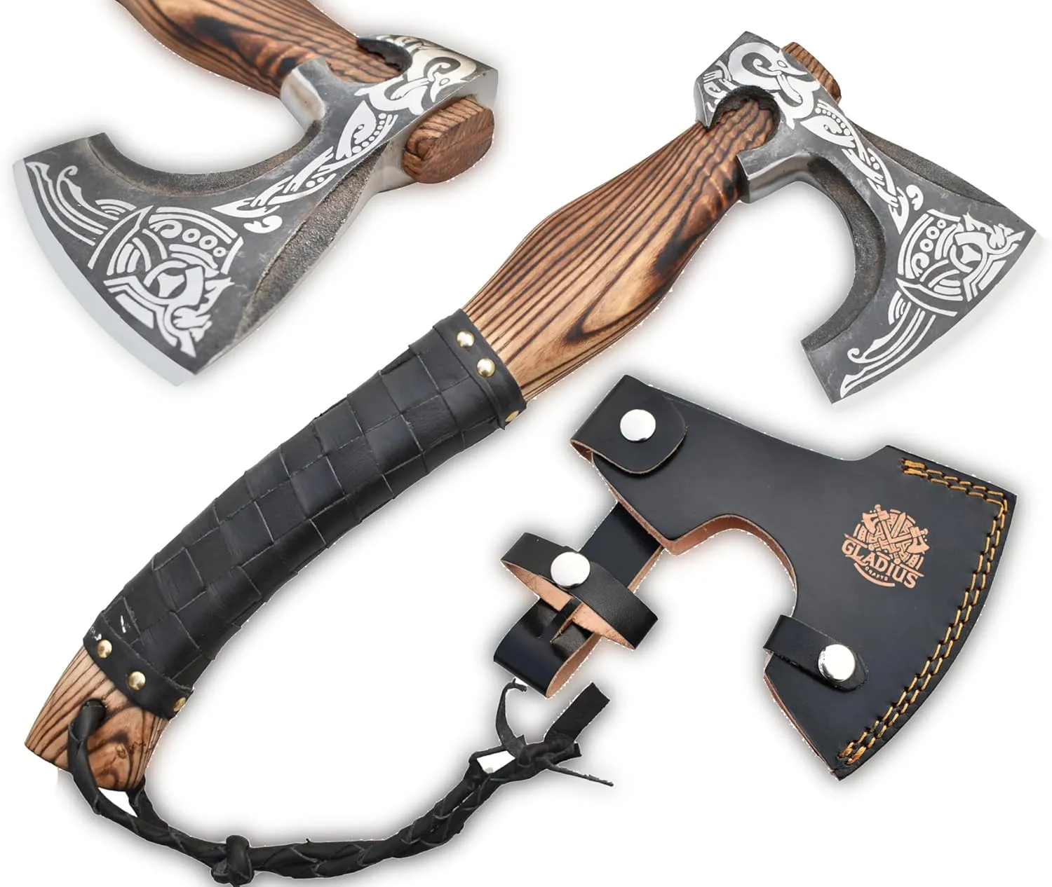 | Exquisite Handmade Viking Axe - Ideal for Collectors & Enthusiasts | Authentic, Artisan-Crafted | Medieval Styled Axe with Durable and Robust High Carbon Steel (GC-AX12)