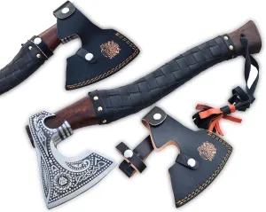| Exquisite Handmade Viking Axe - Ideal for Collectors & Enthusiasts | Authentic, Artisan-Crafted | Medieval Styled Axe with Durable and Robust High Carbon Steel (GC-AX13)