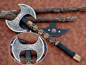 | Exquisite Handmade Viking Axe - Ideal for Collectors & Enthusiasts | Authentic, Artisan-Crafted | Medieval Styled Axe with Durable and Robust High Carbon Steel (GC-AX15)