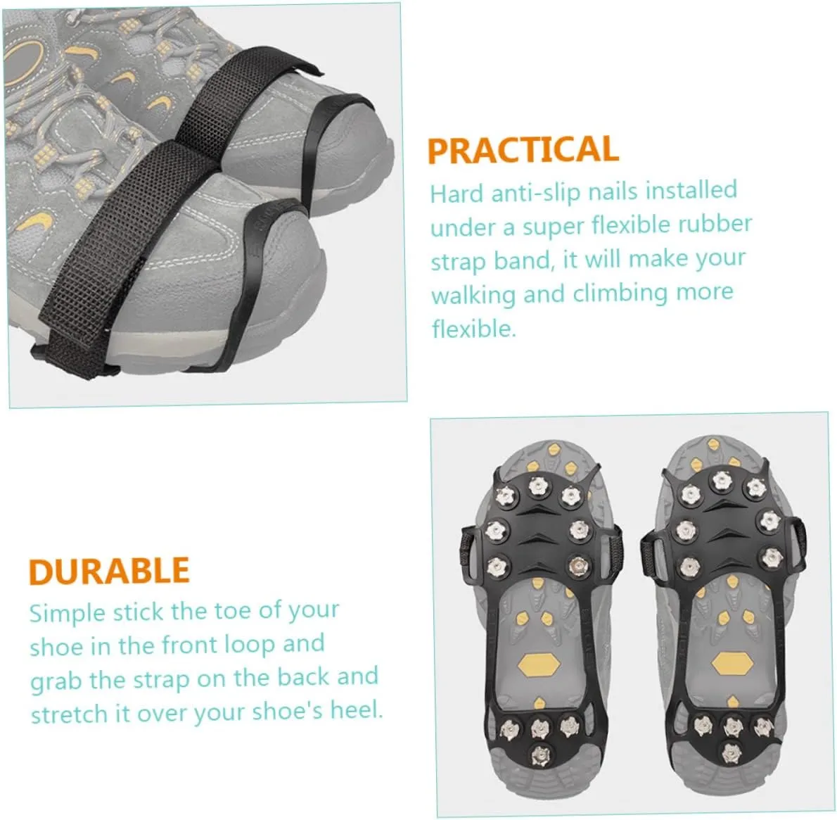1 Pair Mountaineering Covers Anti-Slip Shoe Covers Climbing Anti-Slip Spike Climbing Shoes Grippers