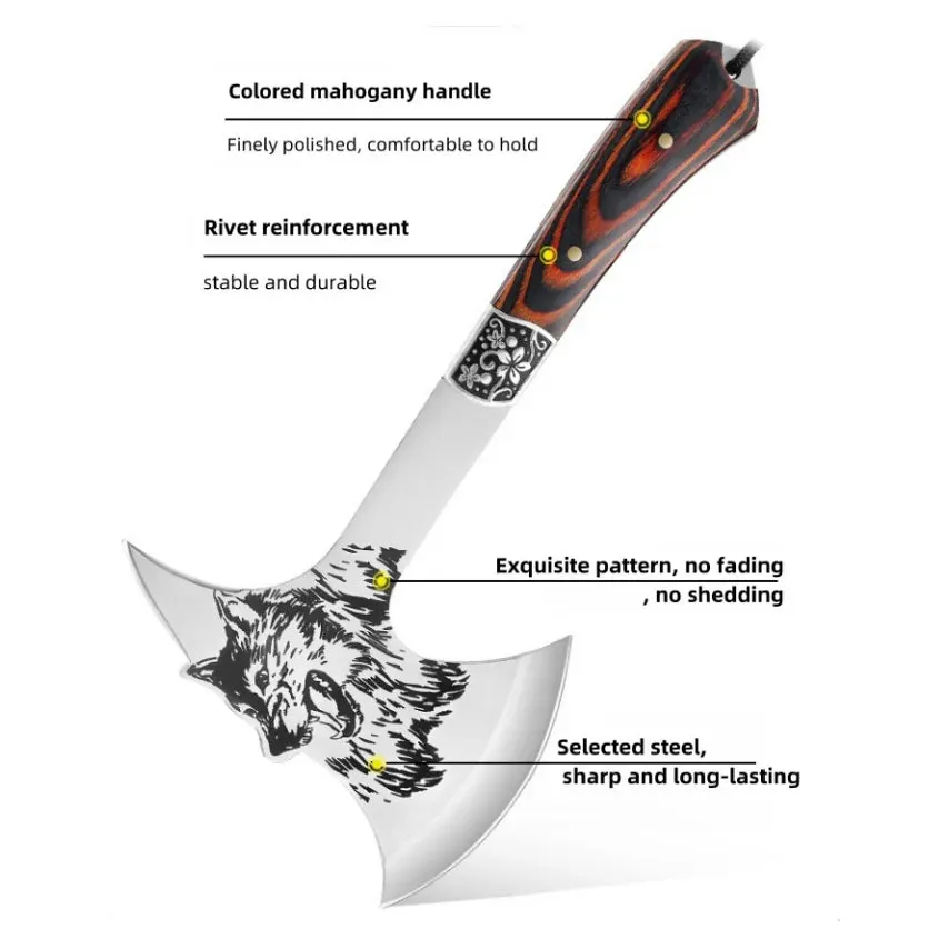 1 pc Stainless Steel Camping Axe with Sheath
