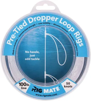 100 lb Pre-Tied Dropper Loop Rigs. Fishing Line Spool. Loops 18 Inches Apart with 5.5 Inch Loop Size. Perfect for Saltwater & Freshwater Fishing. Perfect for Snapper & Other Bottom Feeding Fish.