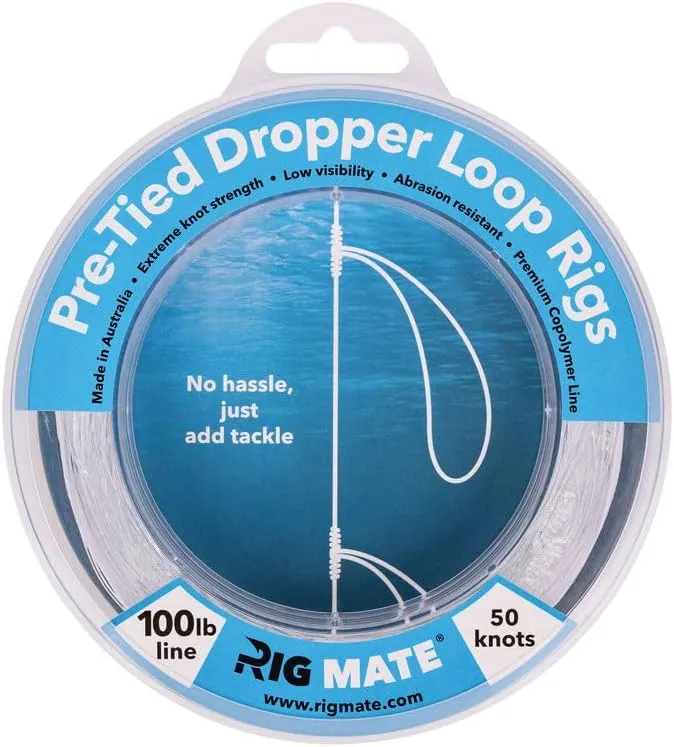 100 lb Pre-Tied Dropper Loop Rigs. Fishing Line Spool. Loops 18 Inches Apart with 5.5 Inch Loop Size. Perfect for Saltwater & Freshwater Fishing. Perfect for Snapper & Other Bottom Feeding Fish.