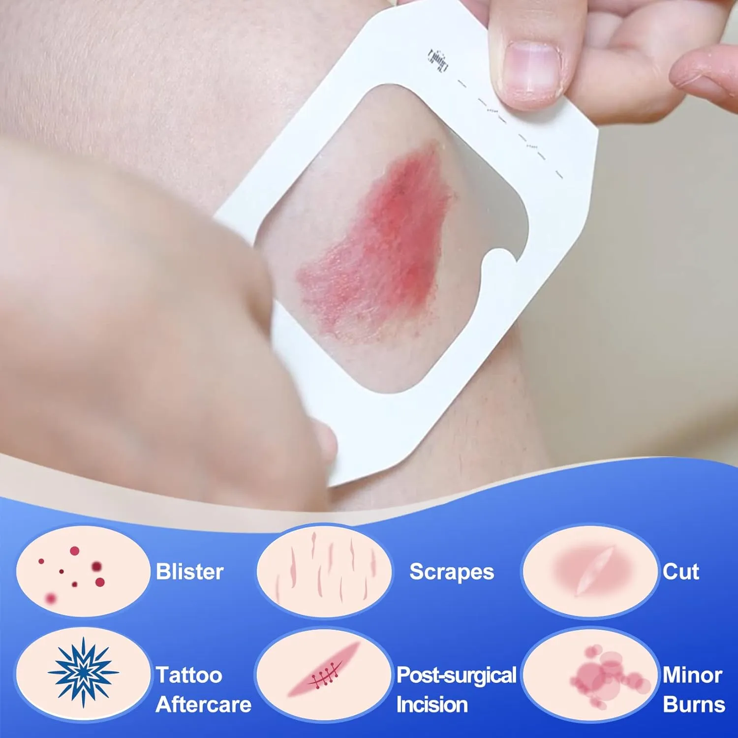 100 Pcs Transparent Film Dressing, HSA FSA Eligible, Waterproof Bandages Post Surgical for Wound Cover Shower, Clear Bandage 2.375" x 2.75"