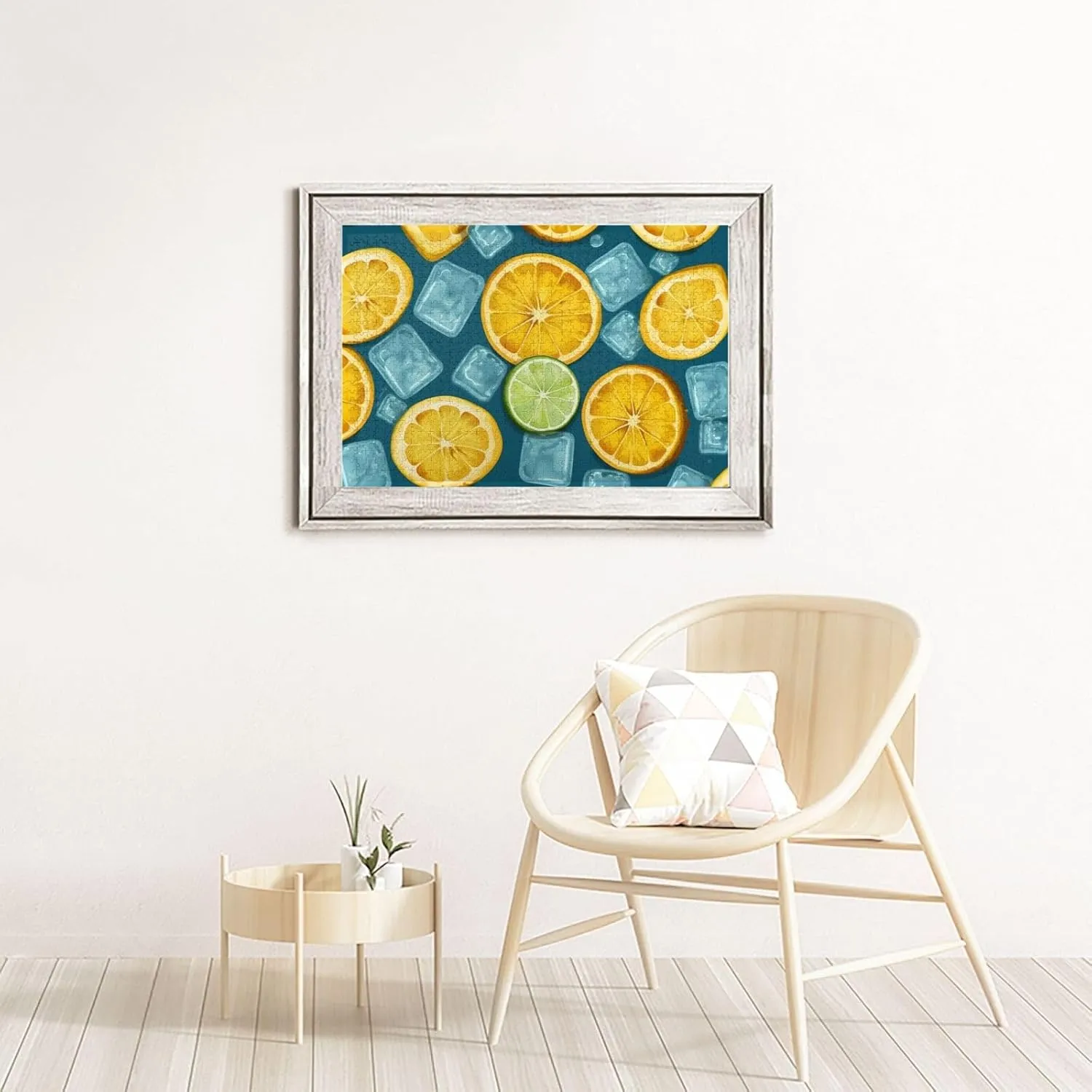 1000 Piece Jigsaw Puzzle for Adults Personalized Picture Puzzle Ice Cubes and Lemon Customized Wooden Puzzle for Family, Birthday, Wedding, Game Nights Gifts, 29.5"x19.7"