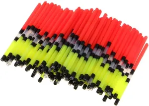 100pcs Long Tail Fishing Floats Vertical Buoy Plastic Fishing Floating Tubes for Sea Rock Ice Stream Lake Fishing