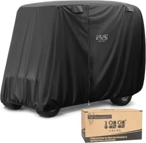 10L0L Universal 2-4 Passenger Golf Cart Cover for EZGO, Club Car and Yamaha, Waterproof Sunproof and Durable