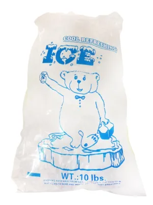 10lbs BPA Free Food Grade Safe Plastic Ice Bags (Pack of 100) Puncture Proof 8 x 22 x 4 inch (1.5 mil) with Twist Ties
