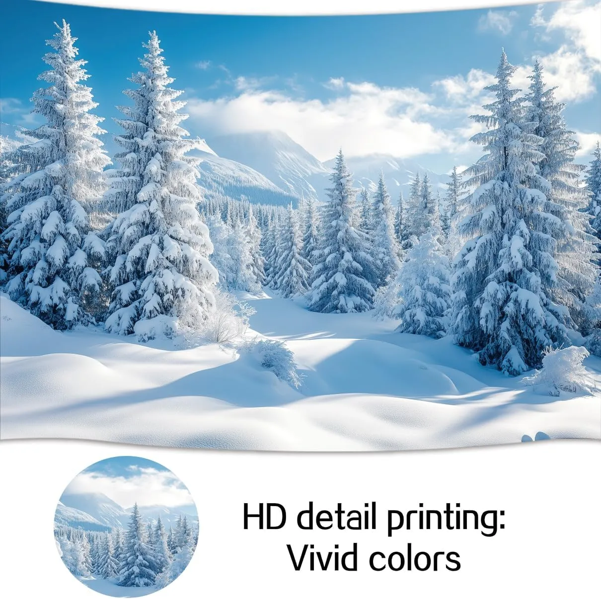 10x8ft Winter Snow Forest Backdrop White Xmas Trees Wintry Scene Alps Mountains Ice and Snow World Background Winter Wonderland Backdrop Christmas New Year Party Decor Banner Photo Studio Props