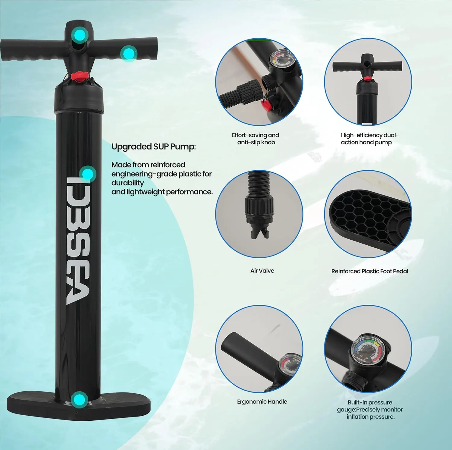 11'×35"×6" Inflatable Paddle Board, Wide Stable SUP with Adj Paddle, Pump, Backpack, Leash, Waterproof Bag – Ideal for Beginners, Yoga, Fishing