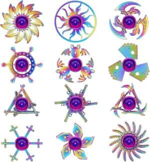 12 Pack Alloy Fidget Spinners, Smooth Spin, Stress Relief & ADHD Aid, Ideal Gift for Boys Girls, Classroom Prizes