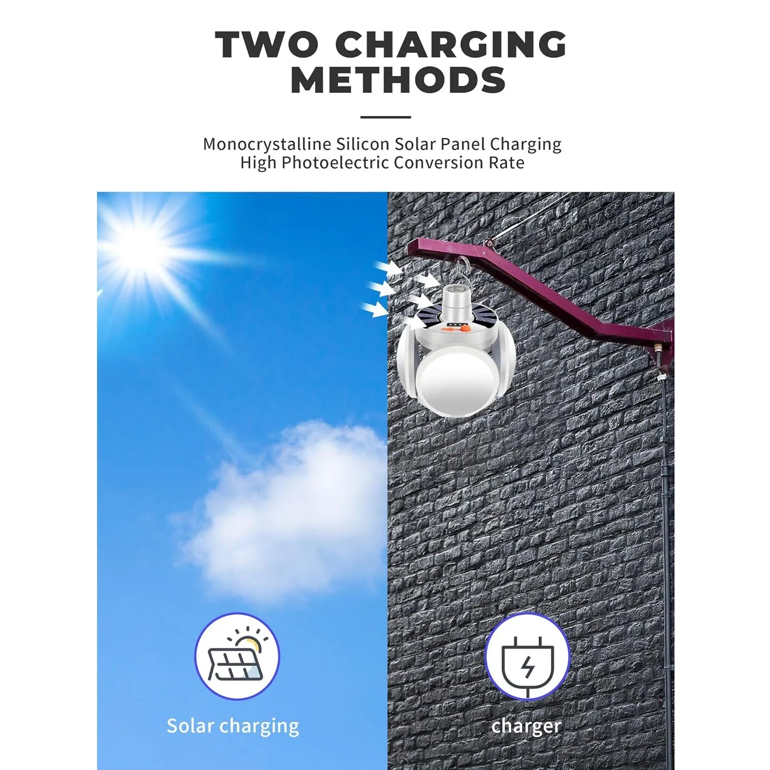 12590 Solar Multi-Functional Emergency LED Light Bulb with USB Charging