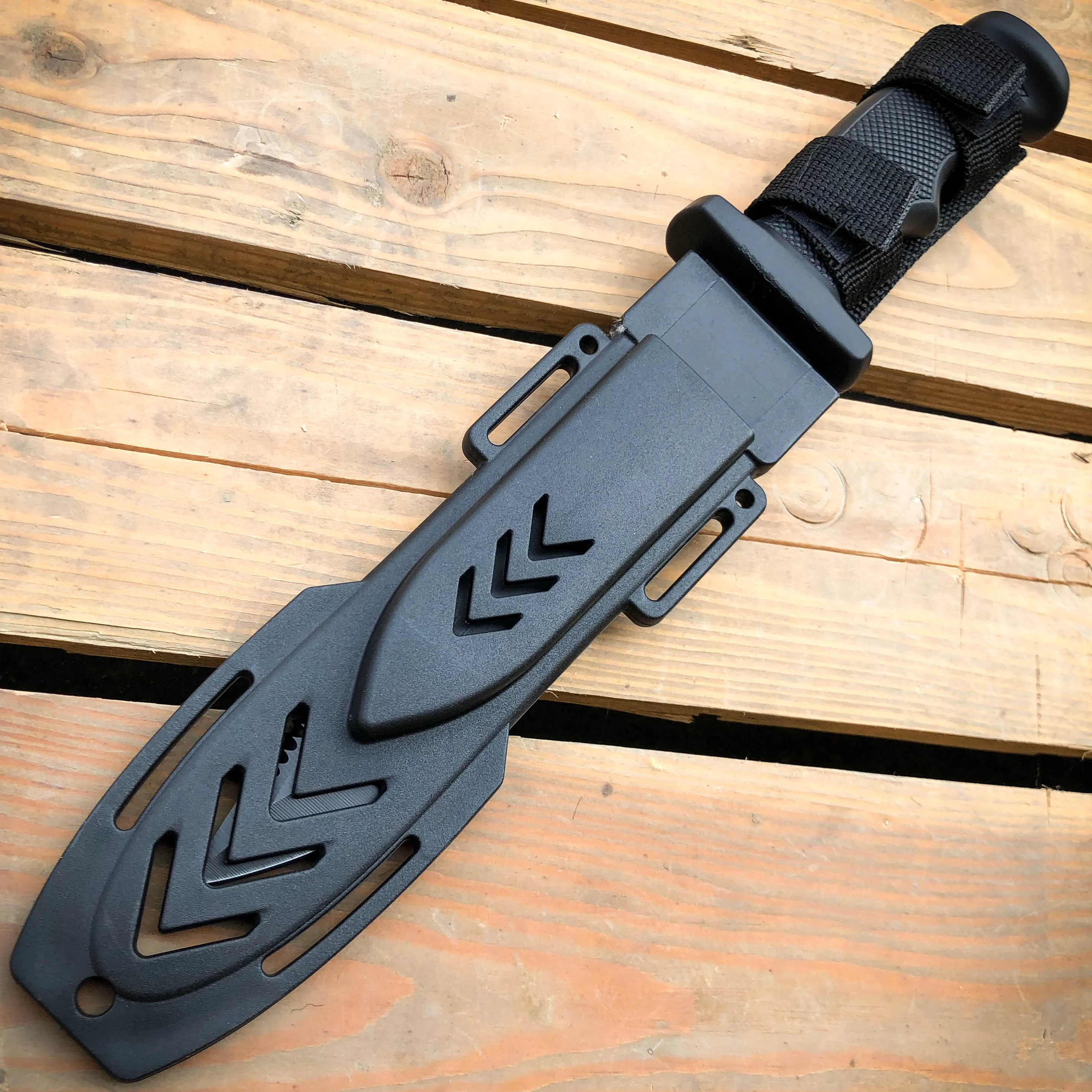12.5" Hunting Fixed Blade Army Bowie w/ Throwing Knife