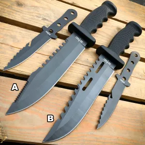 12.5" Hunting Fixed Blade Army Bowie w/ Throwing Knife