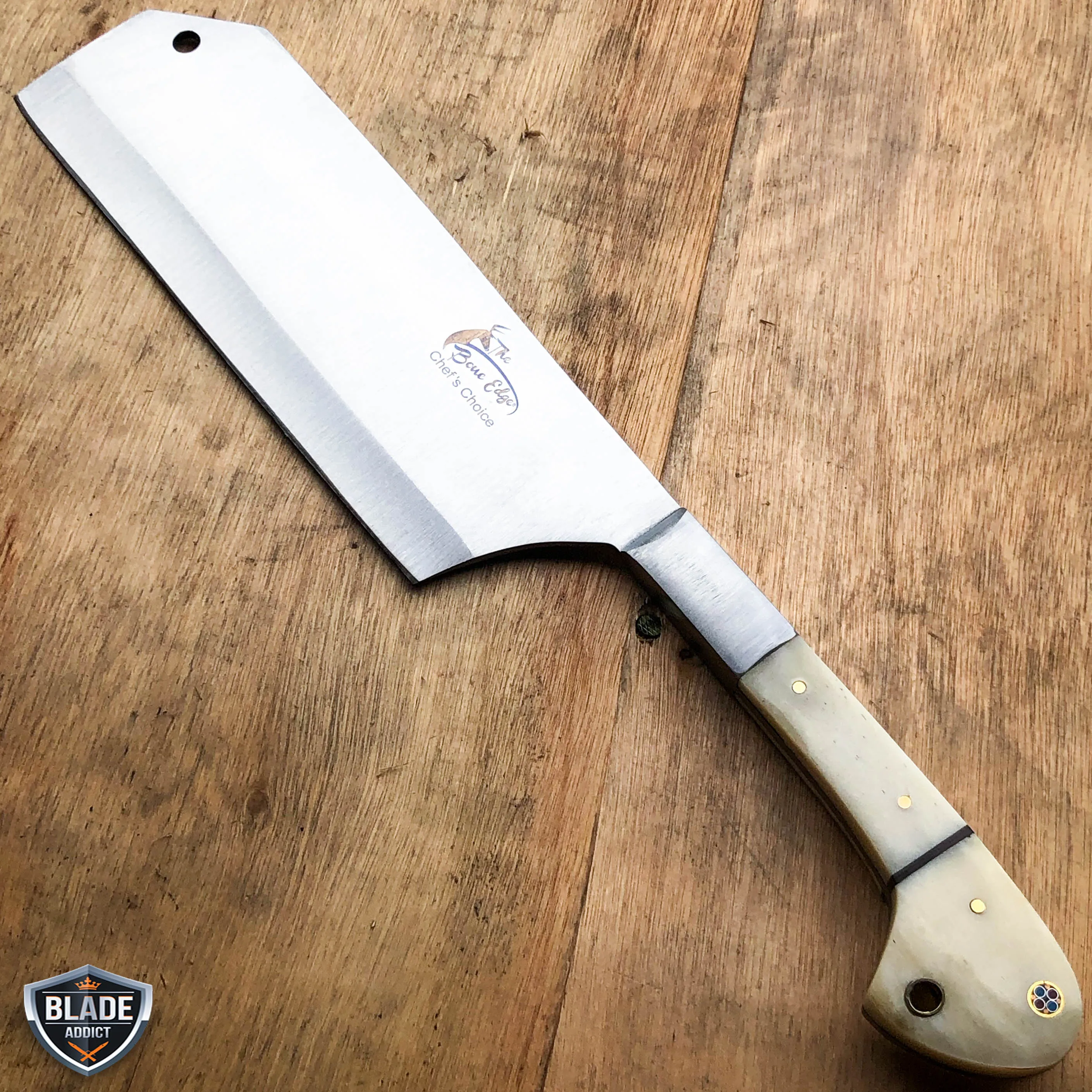 12" MEAT CLEAVER CHEF BUTCHER KNIFE Stainless Steel Chopper Full Tang Kitchen