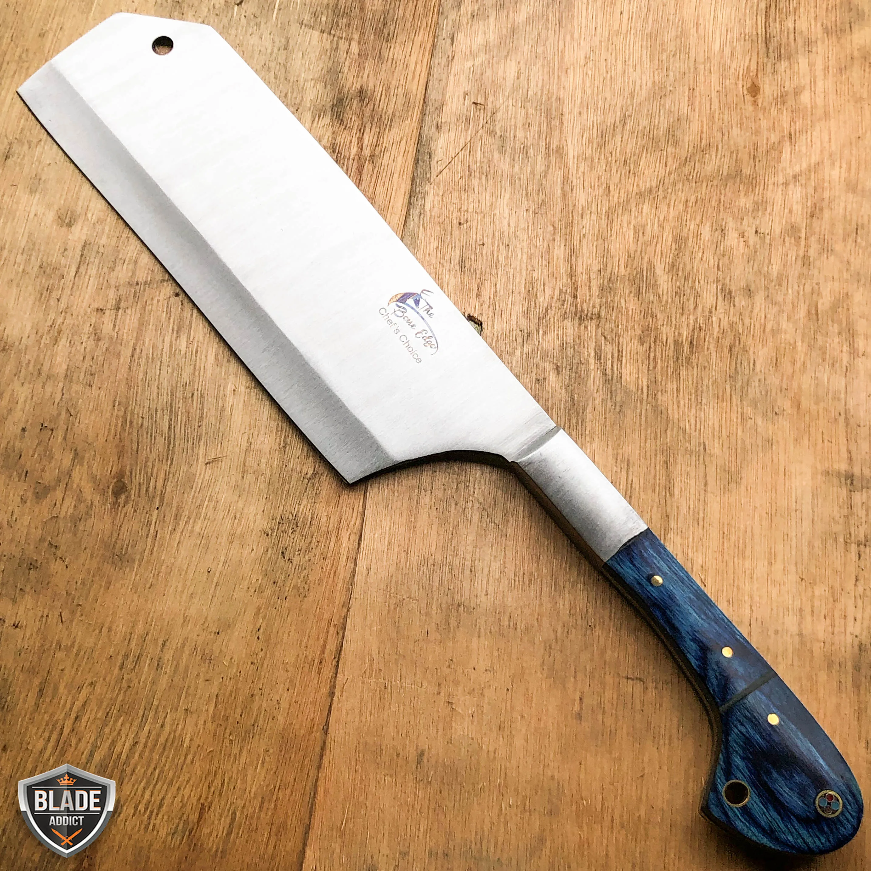 12" MEAT CLEAVER CHEF BUTCHER KNIFE Stainless Steel Chopper Full Tang Kitchen
