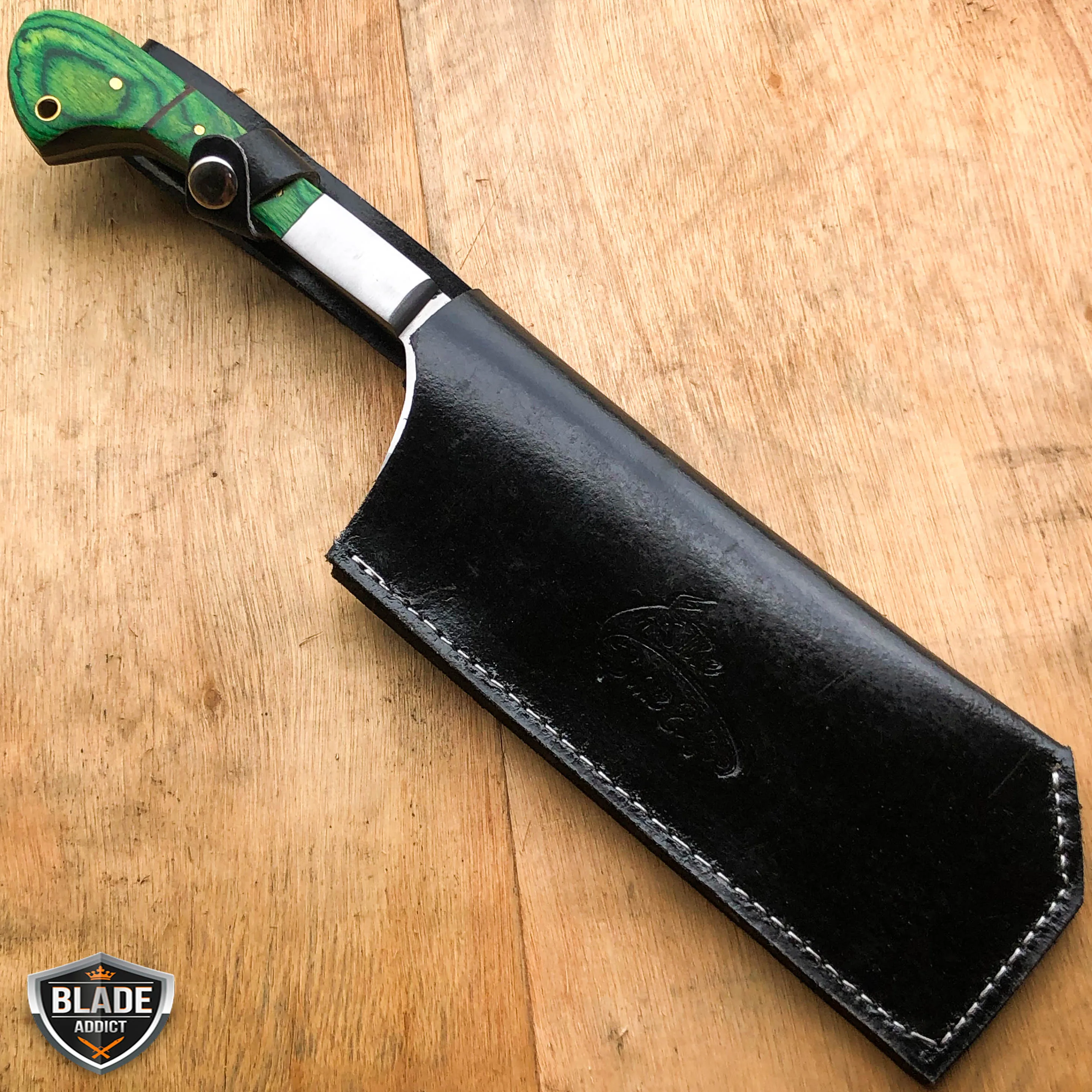 12" MEAT CLEAVER CHEF BUTCHER KNIFE Stainless Steel Chopper Full Tang Kitchen