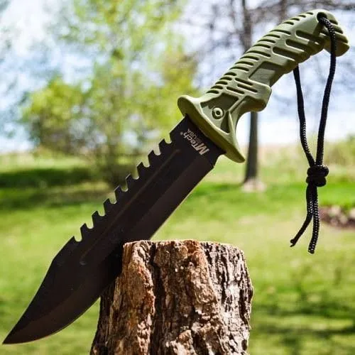 13" Tactical Survival Rambo Hunting Fixed Blade Knife Army Bowie w/Sheath
