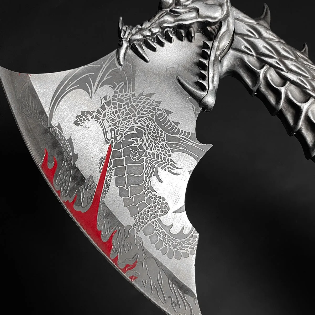 14" Stainless Steel Fire Dragon Axe with stand