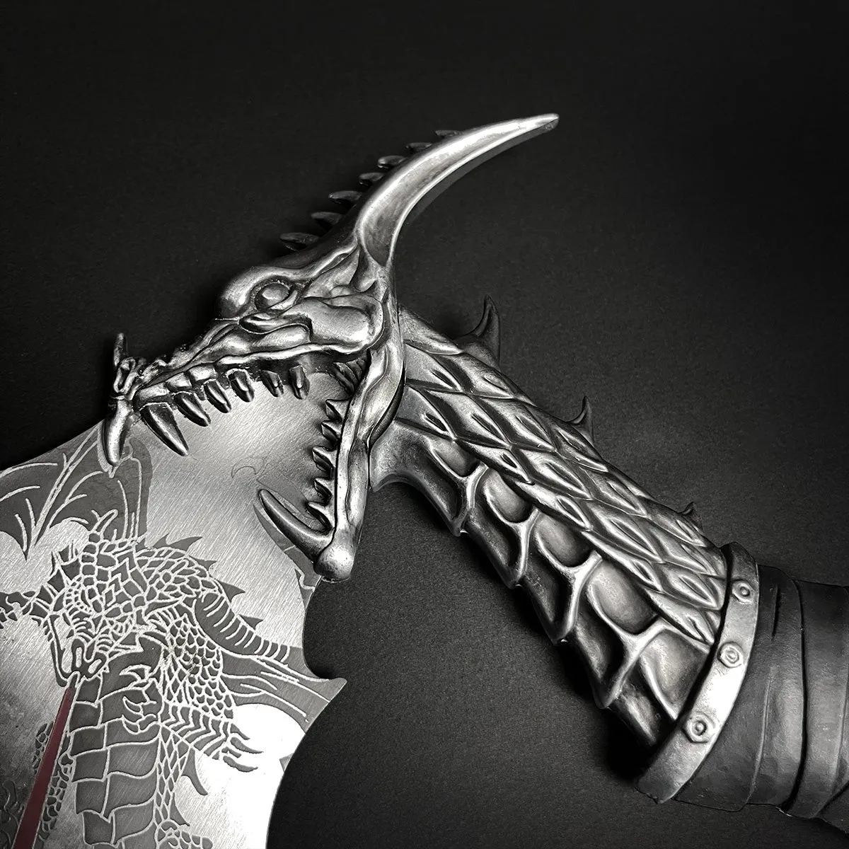 14" Stainless Steel Fire Dragon Axe with stand