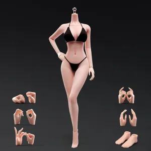 1/6 Scale Female Body ，Make Up Female Body with Clothes Super Flexible Joints Miniature Action Figure Seamless Body Large Breast for Hobby Collection (240101P Pale Skin)