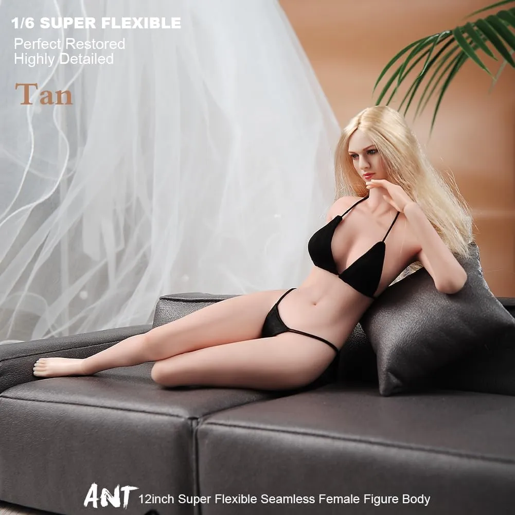 1/6 Scale Female Body ，Make Up Female Body with Clothes Super Flexible Joints Miniature Action Figure Seamless Body Large Breast for Hobby Collection (240101P Pale Skin)