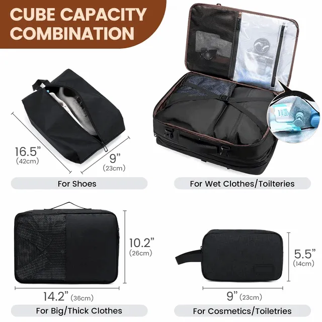17in Laptop Backpack Travel Bag and 40L Carry On Suitcase