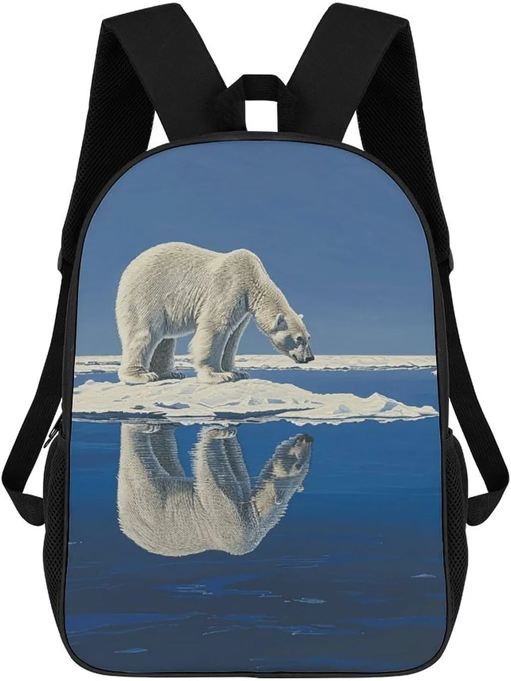 17" Stylish Backpack Standing on Ice Floe Printing Travel Business Work Bag Lightweight High-capacity Travel Casual Daypack