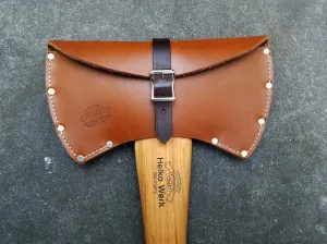 1844 Helko Werk Germany Leather Axe Sheath - Brown Leather, Single Compartment, 36 Inches, Open Top
