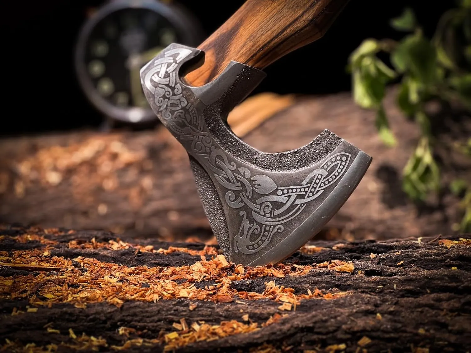18" Custom Handmade Carbon Steel Viking Axe, Throwing Axe, Norse Viking Axe, Birthday Gift for him, Leather Wrapped Handle and Leather Sheath (Medieval Axe)