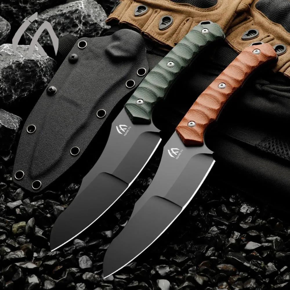 1PC S35VN steel outdoor knife, suitable for outdoor activities, hiking and trekking, is a multifunctional tool suitable for various environments. Men's Gift (brown)