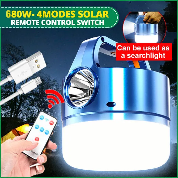 1Pc Solar LED Camping Light USB Rechargeable Bulb Outdoor Searchlight Tent Lamp Portable Lanterns Emergency Strong Light