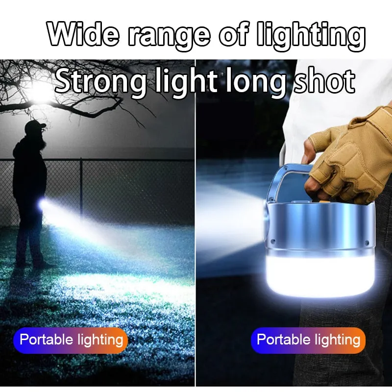 1Pc Solar LED Camping Light USB Rechargeable Bulb Outdoor Searchlight Tent Lamp Portable Lanterns Emergency Strong Light