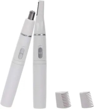 2-in-1 Face Eyebrow Scissors Hair Trimmer Mini Portable Women Body Shaver Remover Blade Razor Epilator