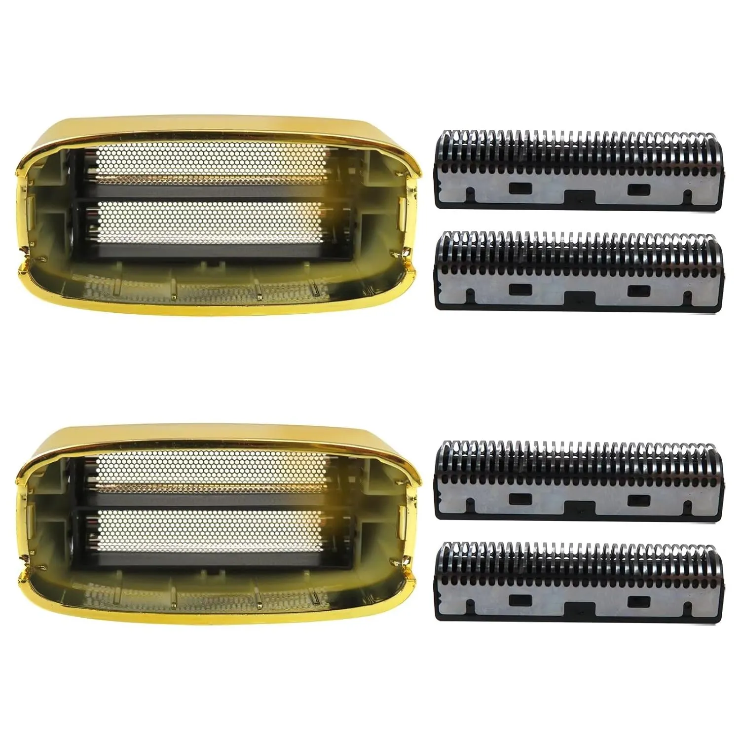 2 Pack Gold Shaver Replacement Foil and Cutters for Ba bylis Barberology Double FXFS2 Metal shaver foil replacement