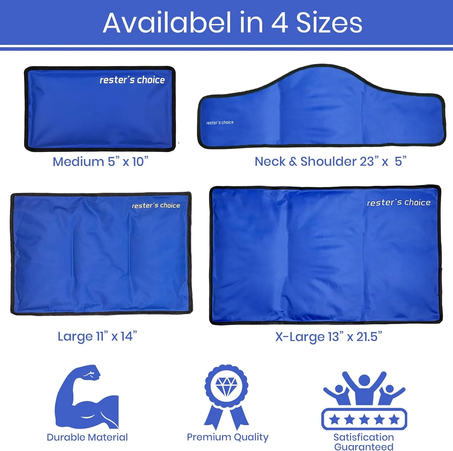2 Pack Large Ice Packs for Injuries | 11" x 14.5" | Hot & Cold Pack | Reusable Gel Pack, Durable Construction, & Flexible When Frozen