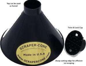 2 Pack of The SCRAPER CONE The Original Ice Scraper, Snow Removal Made in The USA Magical Frost Removal Funnel Shaped Cleaning Tool Car Windshield Deicer Magic Scrapers Instascrape Shovel Brush