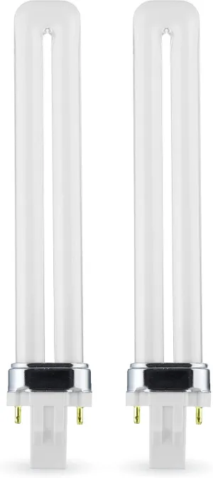 (2 Pack) PL-13W 841, 2 Pin GX23, 13 Watt Single U-Shaped Twin Tube, Compact Fluorescent Light Bulb, Replaces Philips PLS13W41 GX23, Sylvania CF13DS841 GX23
