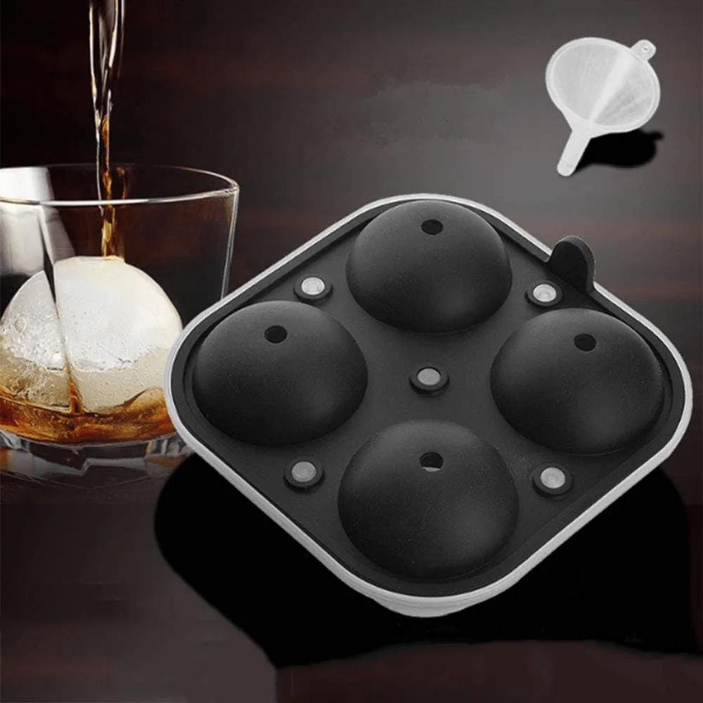 2 Pack Silicone Grade Ice Ball Maker & Tray