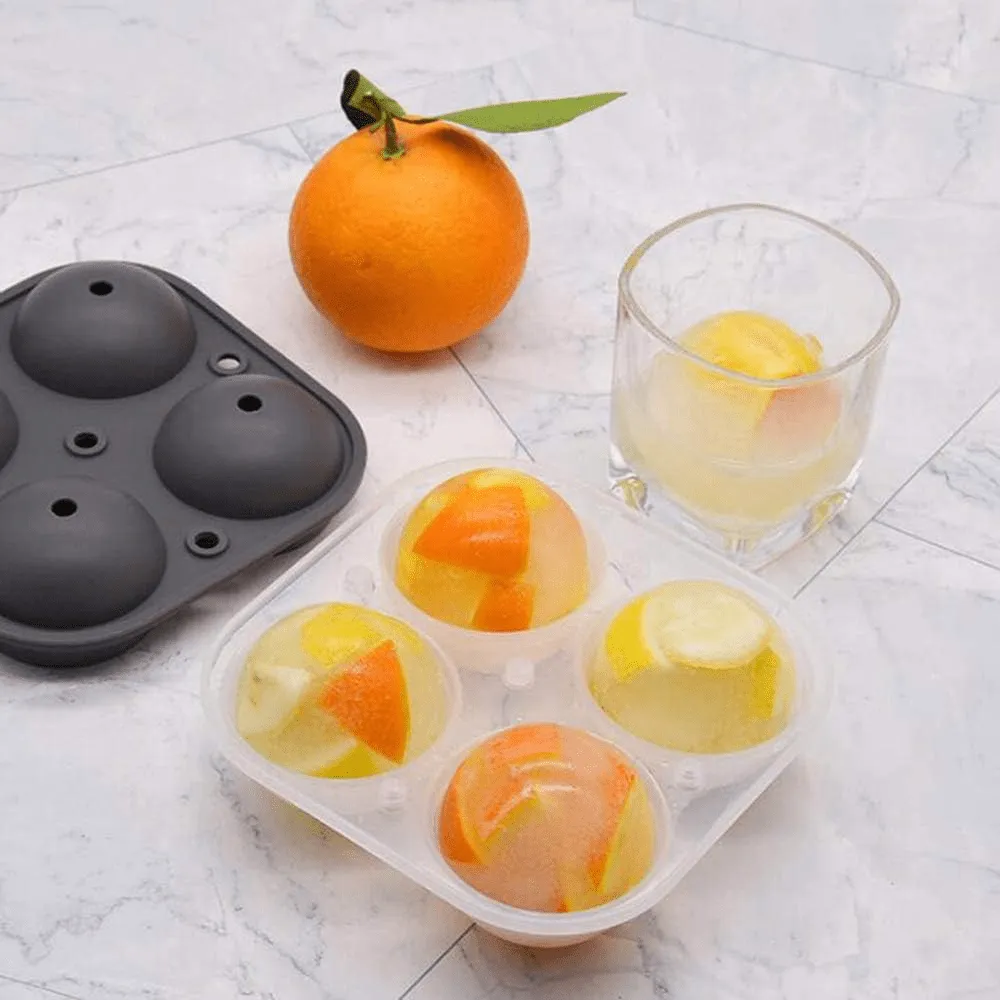 2 Pack Silicone Grade Ice Ball Maker & Tray