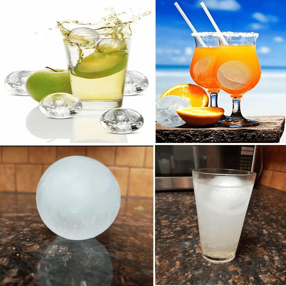 2 Pack Silicone Grade Ice Ball Maker & Tray