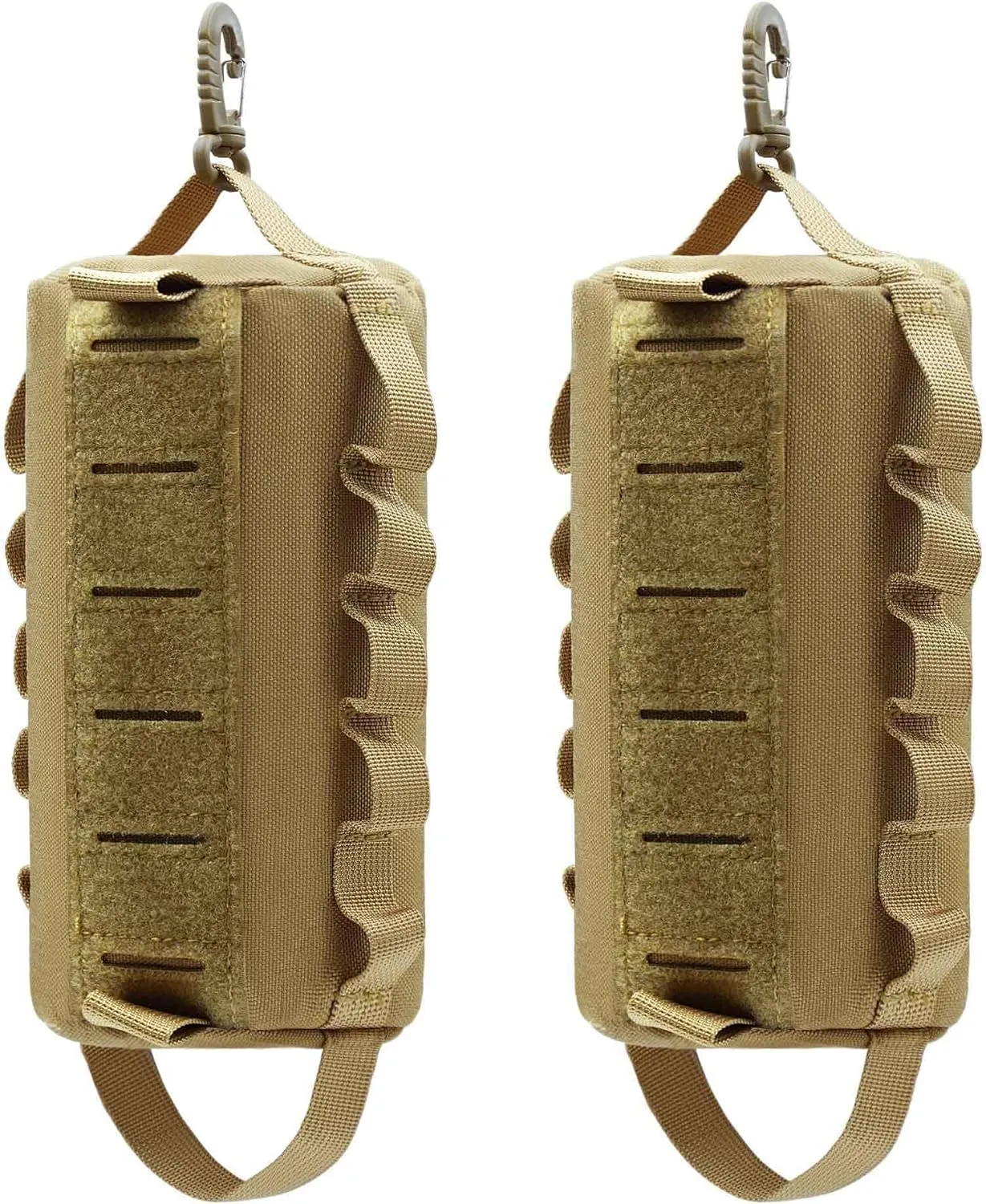 2 Piece Upgrade Laser Cut Multi-Purpose Tactical Molle Tool Pouch, Small Utility Belt Vest Pouches Bag for Backpack