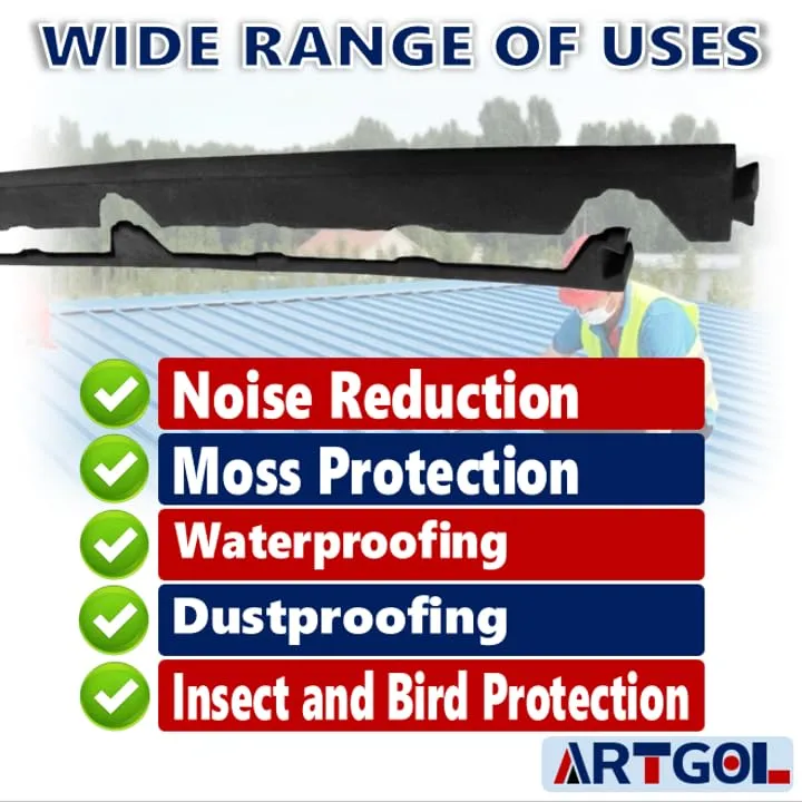 20 Psc 9in Outside Classic Rib Profile Foam Closure Strips for Metal Roofing R Panels - Fits 3FT Long Metal Roof Panels - Designed for Roof Insulation, Noise Reduction, Waterproofing, Dustproofing