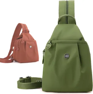 2025 Backpack Chest Bag Double Zipper Large Capacity, Waterproof Oxford Fabric, Chic Versatile Travel Bag (green)