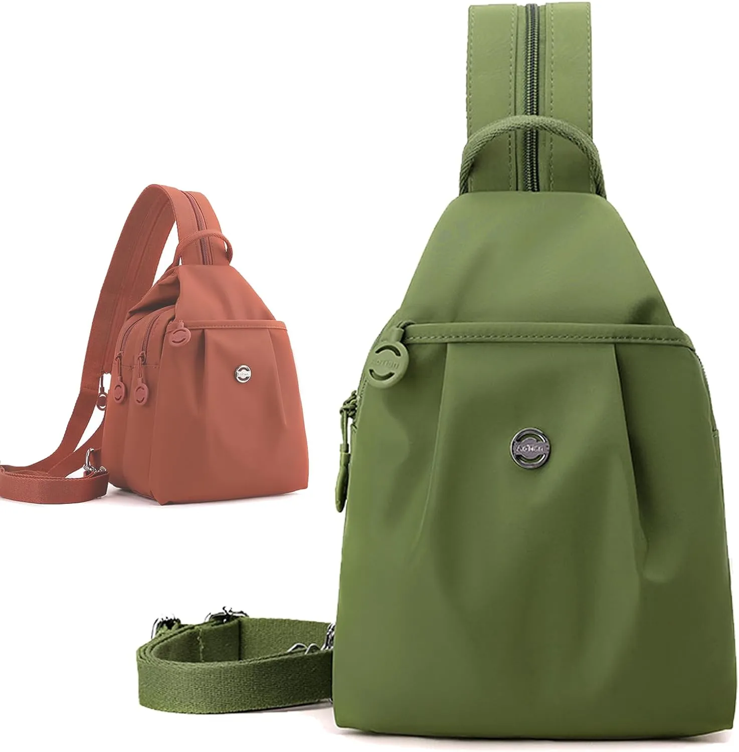 2025 Backpack Chest Bag Double Zipper Large Capacity, Waterproof Oxford Fabric, Chic Versatile Travel Bag (green)