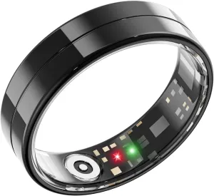 2025 New Ultra-Thin Smart Ring, 24/7 Automatically Tracks Heart Rate, Blood Oxygen, Sleep, Body Temperature, Health Tracker for Men and Women, No Subscription Fee, Android & iOS (Black Size 11)