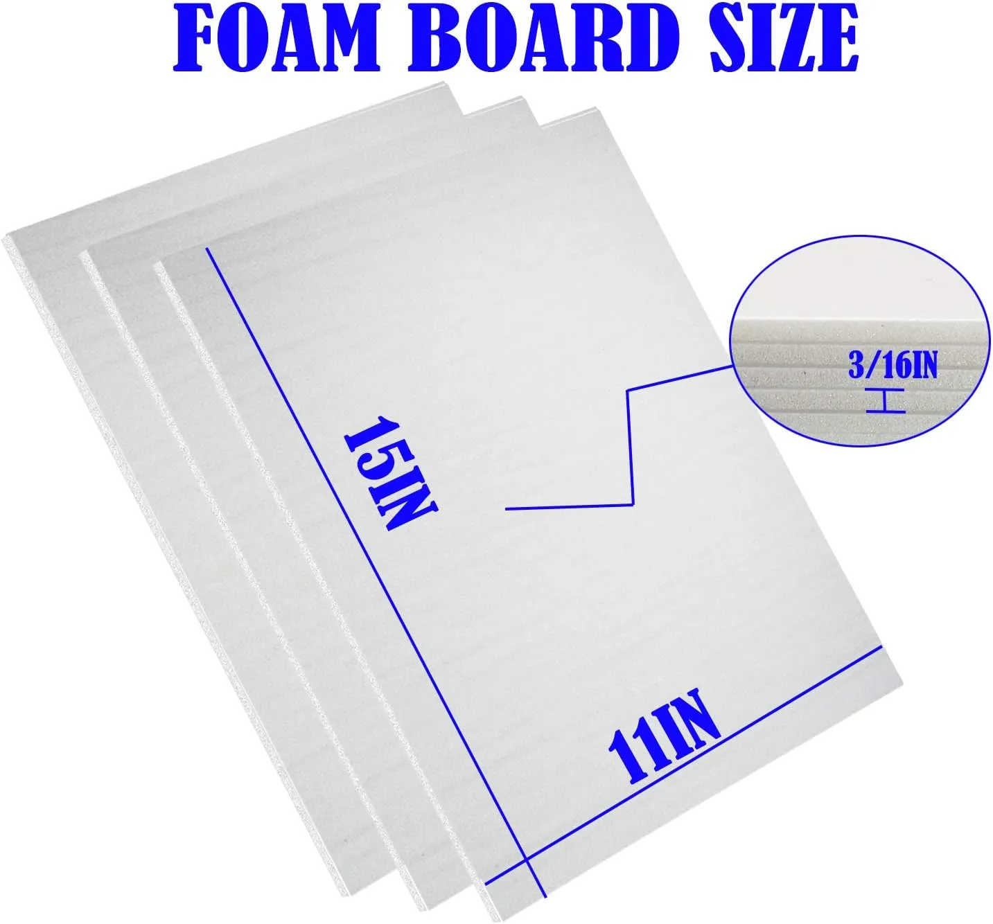 20Pack Foam Core Board, 11"x15" White Foam Board, 3/16" / 5MM Thick Mat Foam Board Center, Backing Boards for Mounting Photographs and Artwork, 3-D Modeling, Signage, Poster Making