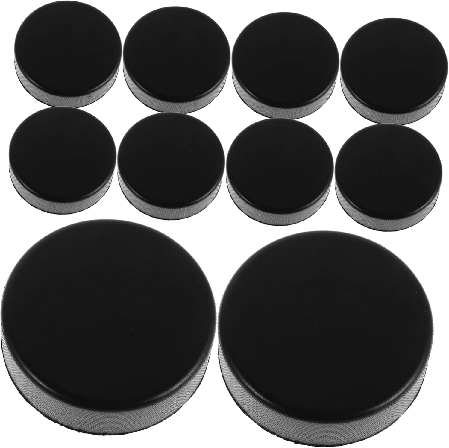 20pcs Solid Black Ice Hockey for Training Lightweight PU Material for Practice for Skill Development Ice and Table Hockey Games